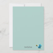 Schattigee Dino 3d dinosaurus baby shower Uitnodig Kaart (Achterkant)