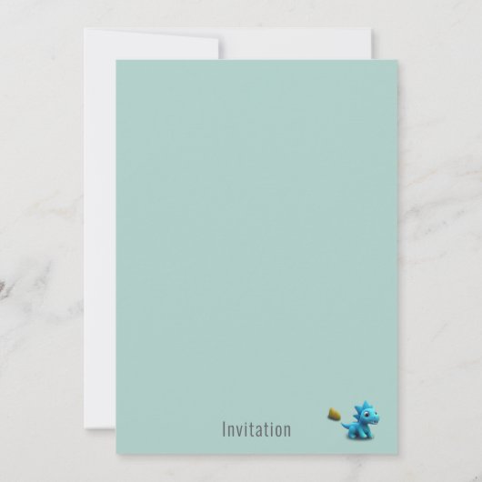 Schattigee Dino 3d dinosaurus baby shower Uitnodig Kaart (Achterkant)