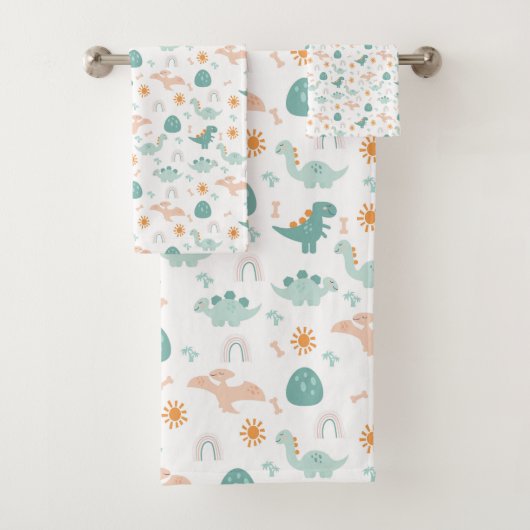Schattigee Dino Adventure Pattern kinder Badkamer  Bad Handdoek (Insitu)