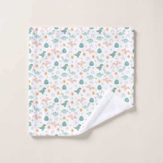 Schattigee Dino Adventure Pattern kinder Badkamer Bad Handdoek (Wasdoekje)
