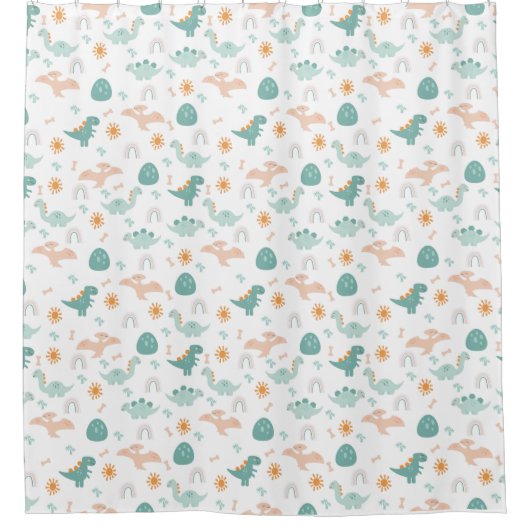 Schattigee Dino Adventure Pattern kinder Badkamer  Douchegordijn (Voorkant)