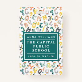 Schattigee Dino Alphabet Elementary School Docent Badge