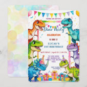 Schattigee DIno Baby Dinosaurussen 1e Verjaardagsf Save The Date (Voorkant / Achterkant)