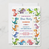 Schattigee DIno Baby Dinosaurussen 1e Verjaardagsf Save The Date (Voorkant)