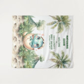 Schattigee Dino Baby shower Achtergrond Uitkomen B Wandkleed (Voorkant (horizontaal))