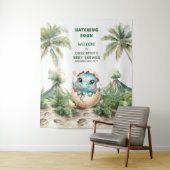 Schattigee Dino Baby shower Achtergrond Uitkomen B Wandkleed (In situ)