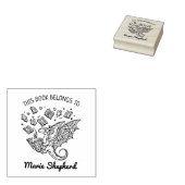 Schattigee Dino-boekplaat Rubberstempel (Gestempeld)