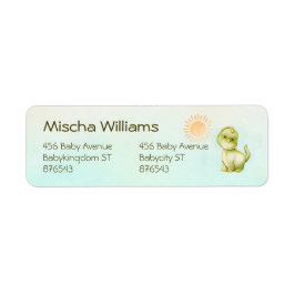 Schattigee Dino Boys Baby showers twee retouradres Etiket