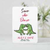 Schattigee Dino bruiloft Bewaar de datum bekendmak Save The Date (Staand voorkant)