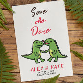 Schattigee Dino bruiloft Bewaar de datum bekendmak Save The Date