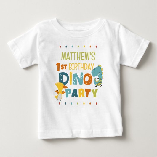 Schattigee Dino Dinosaur Kind verjaardagsfeestje (Voorkant)