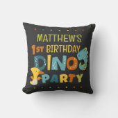 Schattigee Dino Dinosaur Kind verjaardagsfeestje Kussen (Voorkant)