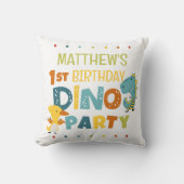 Schattigee Dino Dinosaur Kind verjaardagsfeestje Kussen (Voorkant)