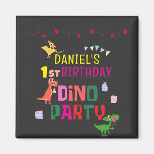 Schattigee Dino Dinosaur Kind verjaardagsfeestje Magneet
