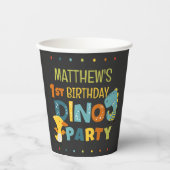 Schattigee Dino Dinosaur Kind verjaardagsfeestje Papieren Bekers (Voorkant)