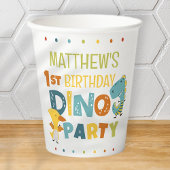 Schattigee Dino Dinosaur Kind verjaardagsfeestje Papieren Bekers