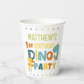 Schattigee Dino Dinosaur Kind verjaardagsfeestje Papieren Bekers (Achterkant)