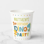 Schattigee Dino Dinosaur Kind verjaardagsfeestje Papieren Bekers (Voorkant)