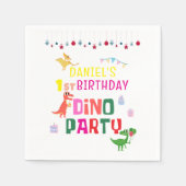 Schattigee Dino Dinosaur Kind verjaardagsfeestje Servet (Voorkant)