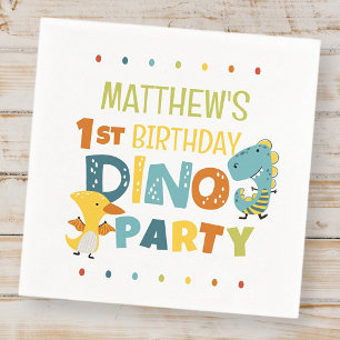 Schattigee Dino Dinosaur Kind verjaardagsfeestje Servet