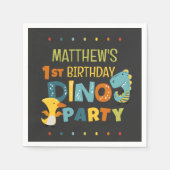 Schattigee Dino Dinosaur Kind verjaardagsfeestje Servet (Voorkant)