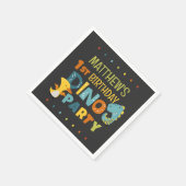 Schattigee Dino Dinosaur Kind verjaardagsfeestje Servet (Hoek)