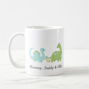 Schattigee Dino-familie, Gepersonaliseerde matchin Koffiemok