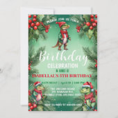 Schattigee dino Kerstman Kerstfeest sneeuwfeest jo Save The Date (Voorkant)