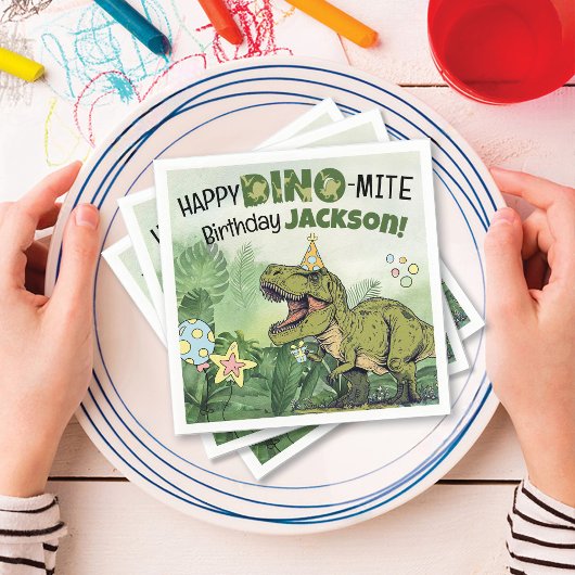 Schattigee Dino-Mite Kinder naam Dinosaurus Verjaa Servet