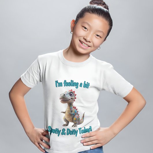 Schattigee Dino-Mite Stippen Kleurrijke Dinosaurus T-shirt