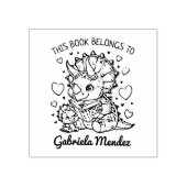 Schattigee Dino Mom Bookplate Rubberstempel (Afrduk)