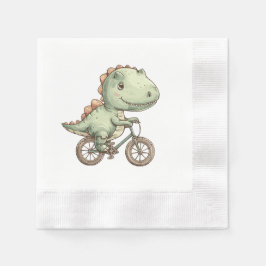 Schattigee dino op de fiets servet