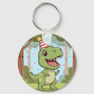 Schattigee Dino-partij Sleutelhanger