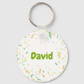 Schattigee Dino-partij Sleutelhanger (Achterkant)