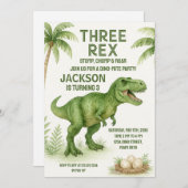 Schattigee & Dino Party Kaarten voor kinderen (Voorkant / Achterkant)