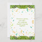 Schattigee Dino Party Uitnodiging (Achterkant)