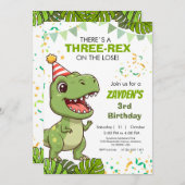 Schattigee Dino Party Uitnodiging (Voorkant / Achterkant)