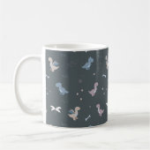 Schattigee Dino Patern Blauw Grijs Mok (Links)
