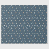 Schattigee Dino Patern Blue Wrapping Paper Roll Cadeaupapier (Vlak)