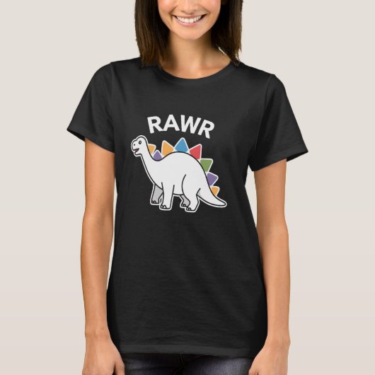 Schattigee Dino Rawr Dinosaur Roaring Funny Kind D T-shirt (Voorkant)