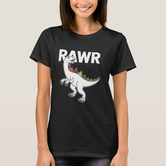 Schattigee Dino Rawr Dinosaur Roaring Funny Kind D T-shirt (Voorkant)