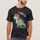 Schattigee Dino Rawr Dinosaur Roaring Funny Kind D T-shirt (Voorkant)