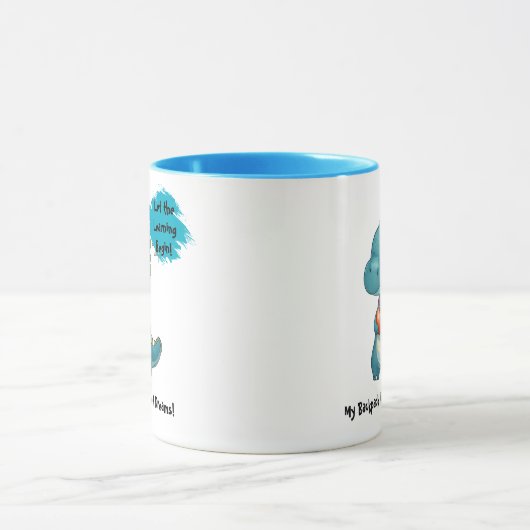 Schattigee Dino Rugzak Sticker voor Kinderen Mok (Midden)