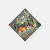 Schattigee Dino T Rex Verjaardagsfeestje Papier se Servet (Hoek)