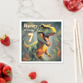 Schattigee Dino T Rex Verjaardagsfeestje Papier se Servet (Insitu)