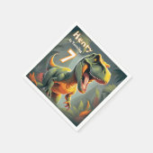 Schattigee Dino T Rex Verjaardagsfeestje Papier se Servet (Hoek)