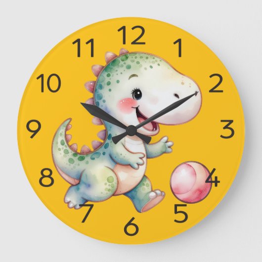 Schattigee Dino-T-Rex wandklok (Voorkant)