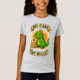 Schattigee Dino Verjaardag Koning Mijn Taart Mijn T-shirt