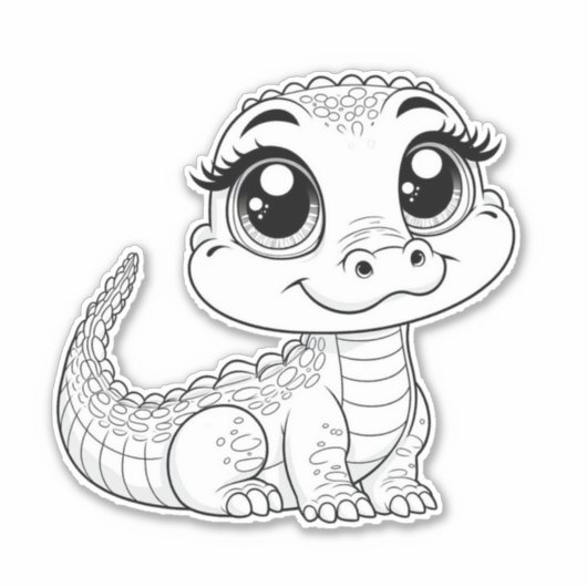 Schattigee dino vinyl sticker (Voorkant)