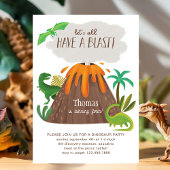 Schattigee Dino Volcano Oerwoud Verjaardagsfeestje Kaart